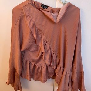 TOPSHOP flowy rose pink blouse